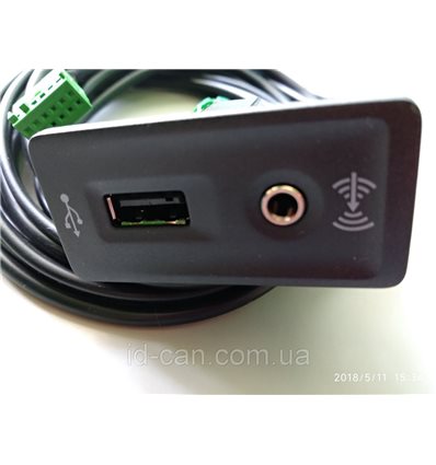 Разъем фишка AUX—USB для Carplay в комплекте с проводкой для магнитол MIB 5Q0035726E 5G0035222E 5Q0035724